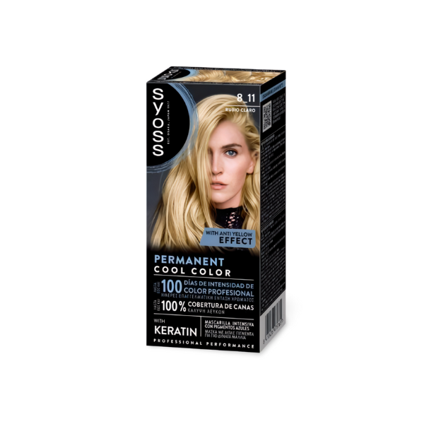 Tinte Colorante con Keratina de Syoss 8_11 Rubio Claro